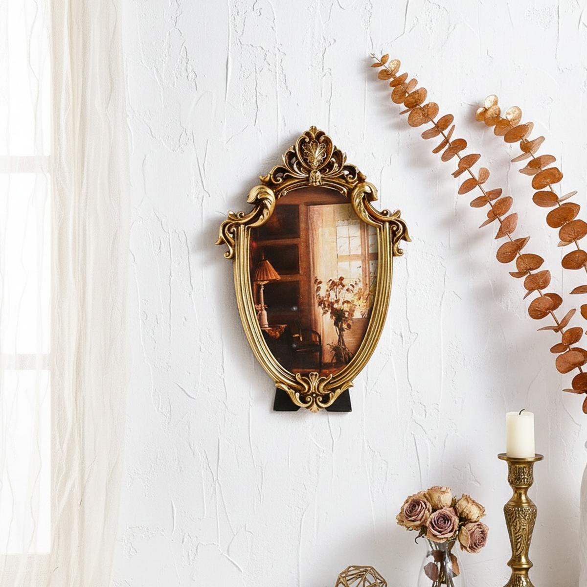 European Classical Oval Frame, Wall-Mountable or Tabletop, Includes Random Insert Paper, Ideal for Home Decor Photo Display