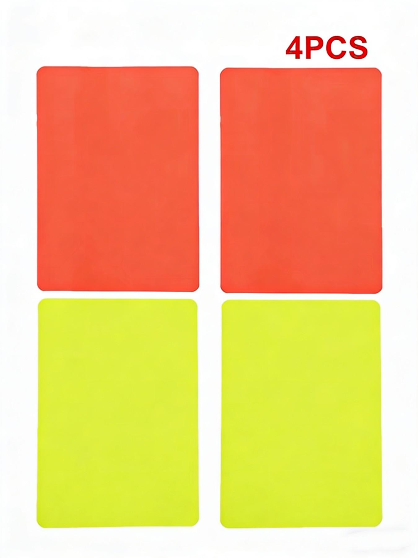 Football Referee Folding Card Set, Includes 2/4 Warning Cards, Durable Plastic Material, Ideal for Football Matches, Sports Cards