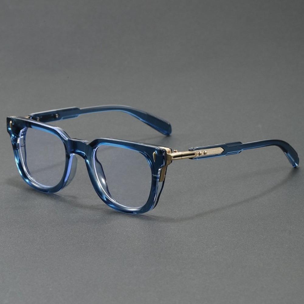 Portable Square Frame Glasses with Metal Hinges Versatile Glasses for Travel and Commuting for Both Men and Women