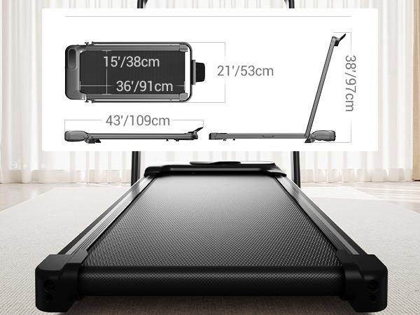 UMAY Fitness Under Desk Treadmill, High Definition Big Screen Walking Pad for Home Small, 2.5 HP Quiet Brushless, for Home Office