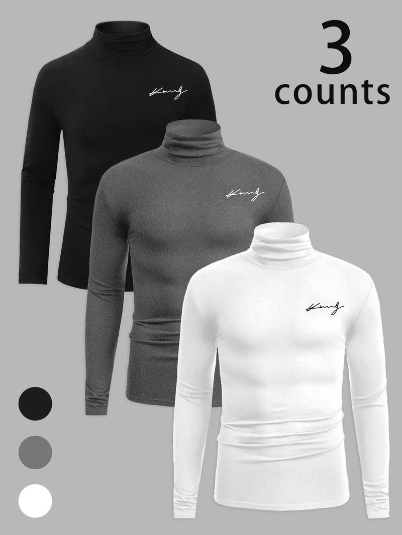 Men's High Neck Warm Top, Knitted Turtleneck, Casual Long Sleeve Shirt, Comfortable Fall & Winter Clothing, Stylish Daily Wear, Perfect for Cold Weather Men's High Neck Warm Top, Knitted Turtleneck, Casual Long Sleeve Shirt, Comfortable Fall & Winter Clothing, Stylish Daily Wear, Perfect for Cold Weather