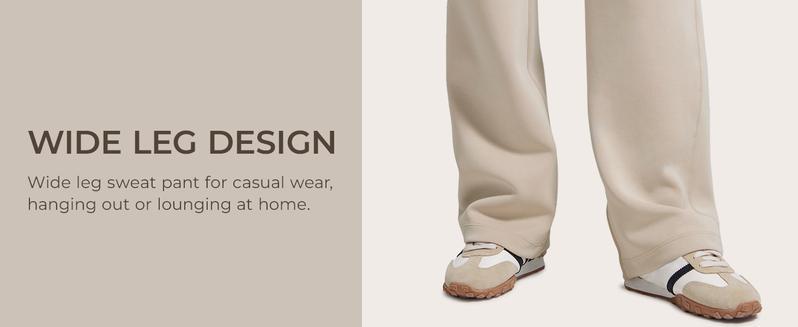 CRZ YOGA SoftAura Wide Leg Sweatpants Women 31" Modal High Waisted Lounge Travel Casual Sweat Pants with Pockets Drawstring