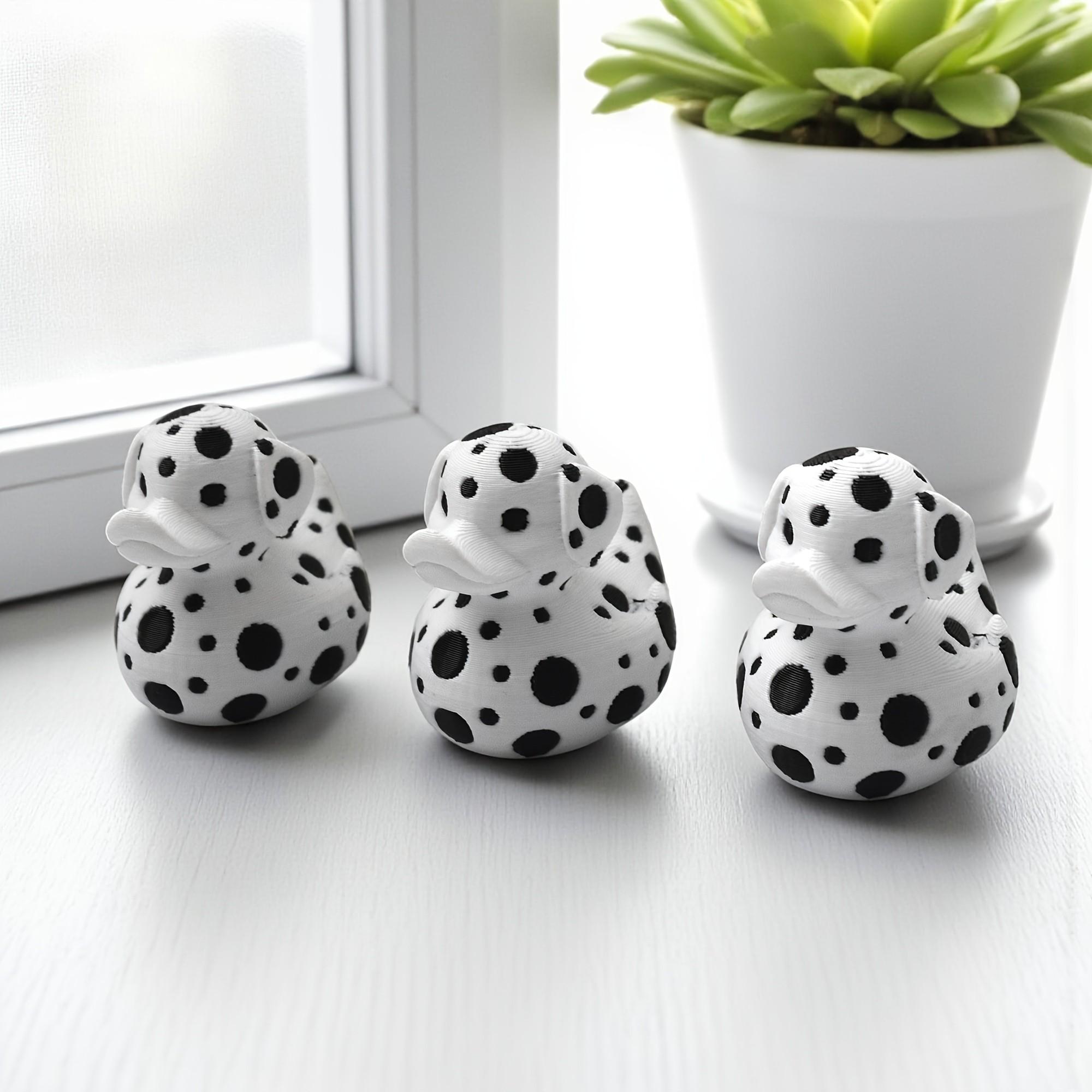 Cute Spotted Dog Style Duck Figurine, Desktop Fresh Decoration, Study Fun Display, New Year Valentine's Day Unique Gift