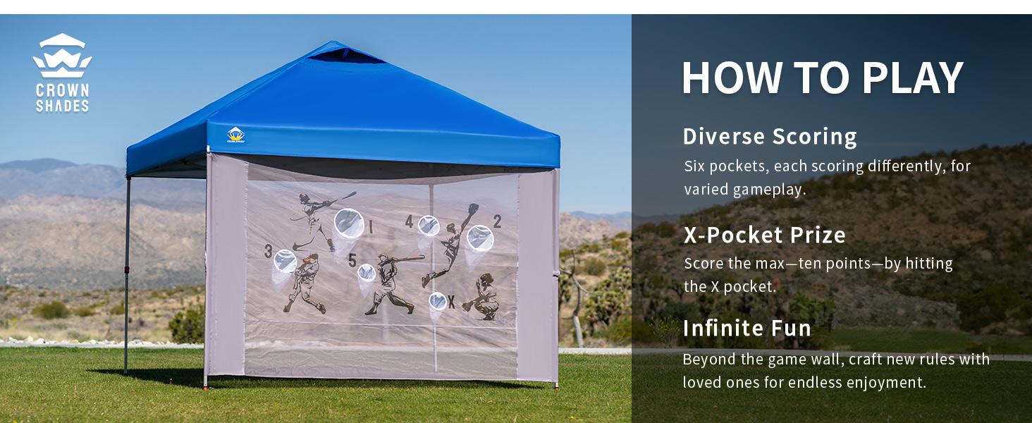 CROWN SHADES Toss Game Netting with 2 Balls - Outdoor Games for Kids, Adults and Family - Easy Setup for Tailgating, Patio, Lawn, Porch, Beach, Backyard (White) CROWN SHADES Toss Game Netting with 2 Balls - Outdoor Games for Kids, Adults and Family - Easy Setup for Tailgating, Patio, Lawn, Porch, Beach, Backyard (White)