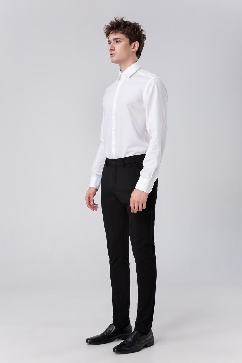 Plaid&Plain Men's Stretch Dress Pants Slim Fit Skinny Suit Pants 7101