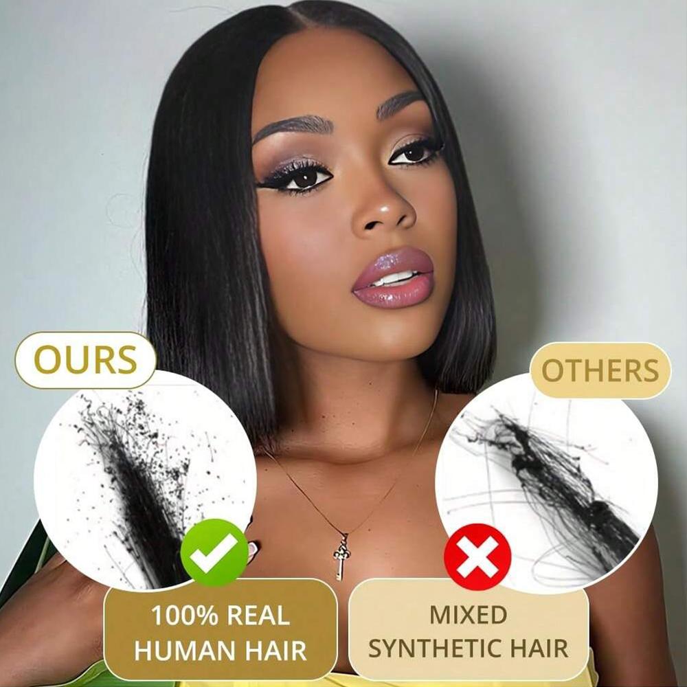Bob Wig Human Hair 13x4 HD Lace Front BOB Wigs for Black Women Glueless Pre-Plucked Straight Human Hair Natural Hairline SpringStatements
