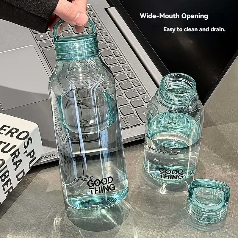 Minimalist transparent polycarbonate water bottle, leak-proof, heat-resistant, portable cup, suitable for school, home, office, outdoors, easy to carry, durable and stylish, suitable for daily use