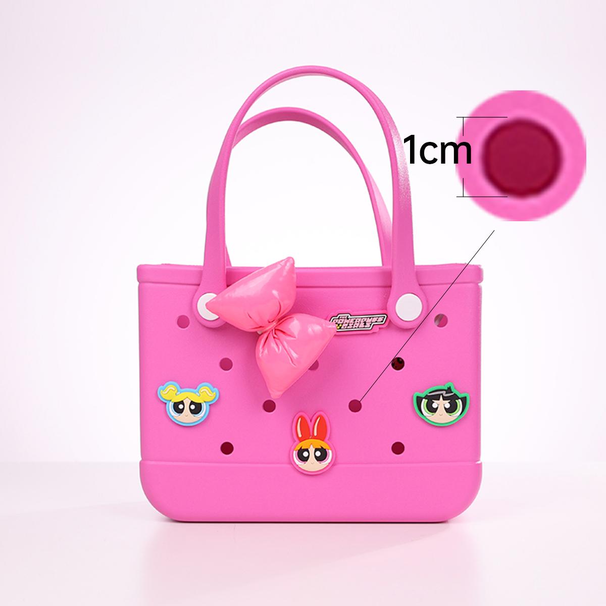 The Powerpuff Girls Collection Holes Handheld Bag - Lightweight Handheld Bag for Women Beach Grocery Shopping,  Cartoon Collab, Casual Outings Easter Basket,Hole Bags with a Hole Diameter of 1 cm