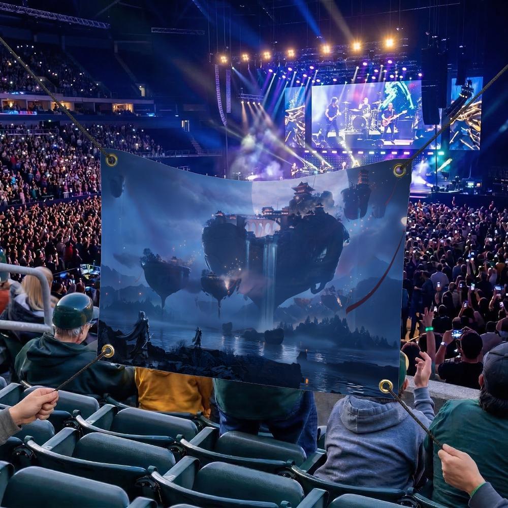 W-Where Winds Meet GAME Flags Multi Size Atmosphere Flag, Cheerleading Hand Pulled Banner, Portable Outdoor Event Flag & Wall Decor for Sports, Parties, Home and Room Decoration