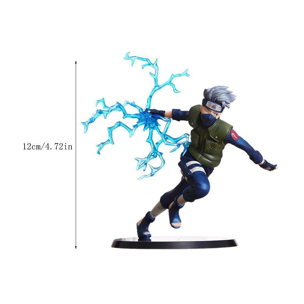 One Piece Naruto Kakashi Hatake Figure, Raikiri Lightning Effect Battle Form，Kakashi Collectible Statue, Copy Ninja Pose with Transparent Chidori Effects，Naruto Collectible for Fans & Display