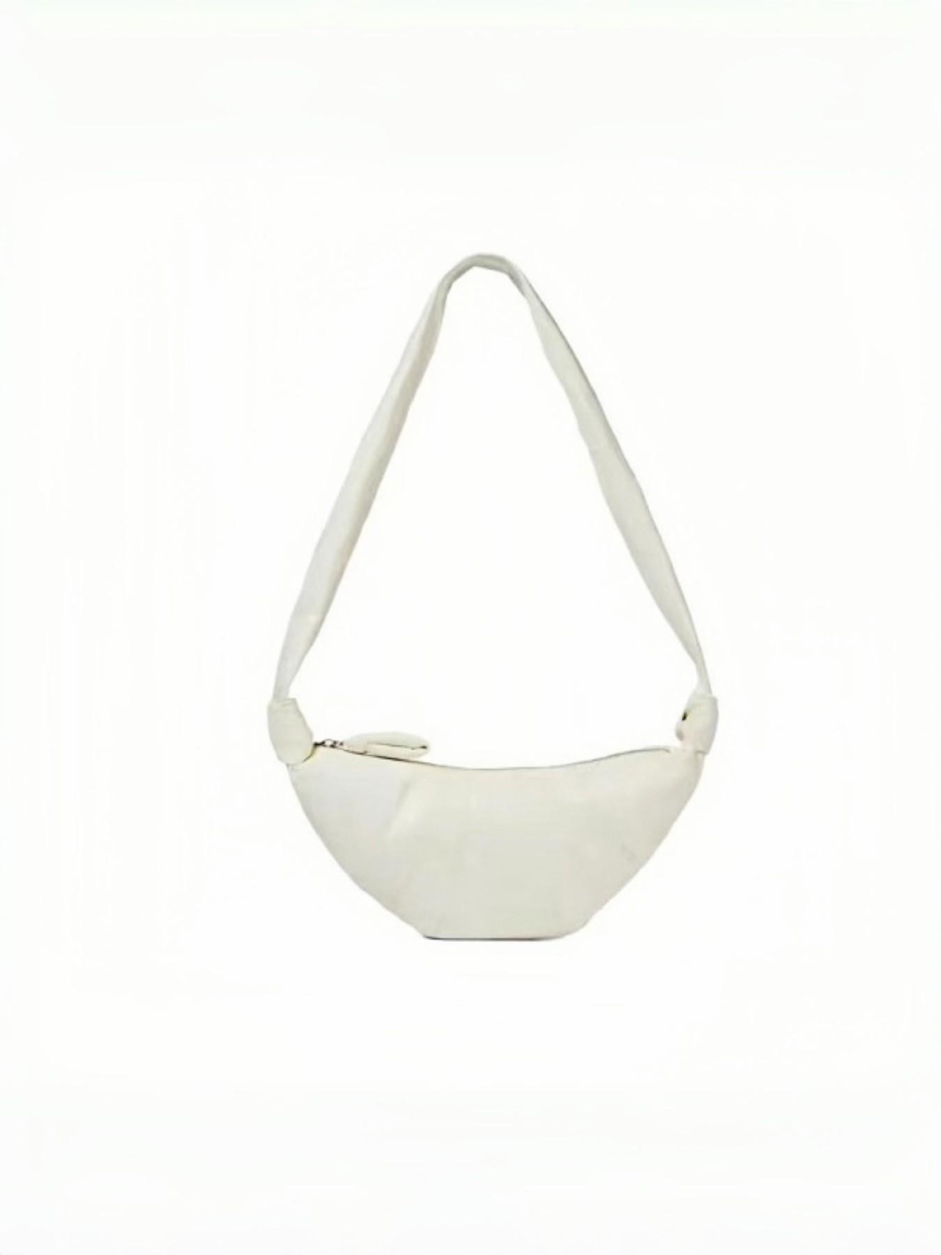 French Vintage Croissant Bag, Leather Horn Bag, Detachable Shoulder Crossbody Bag, Girl's Heartfelt Fashion Bag