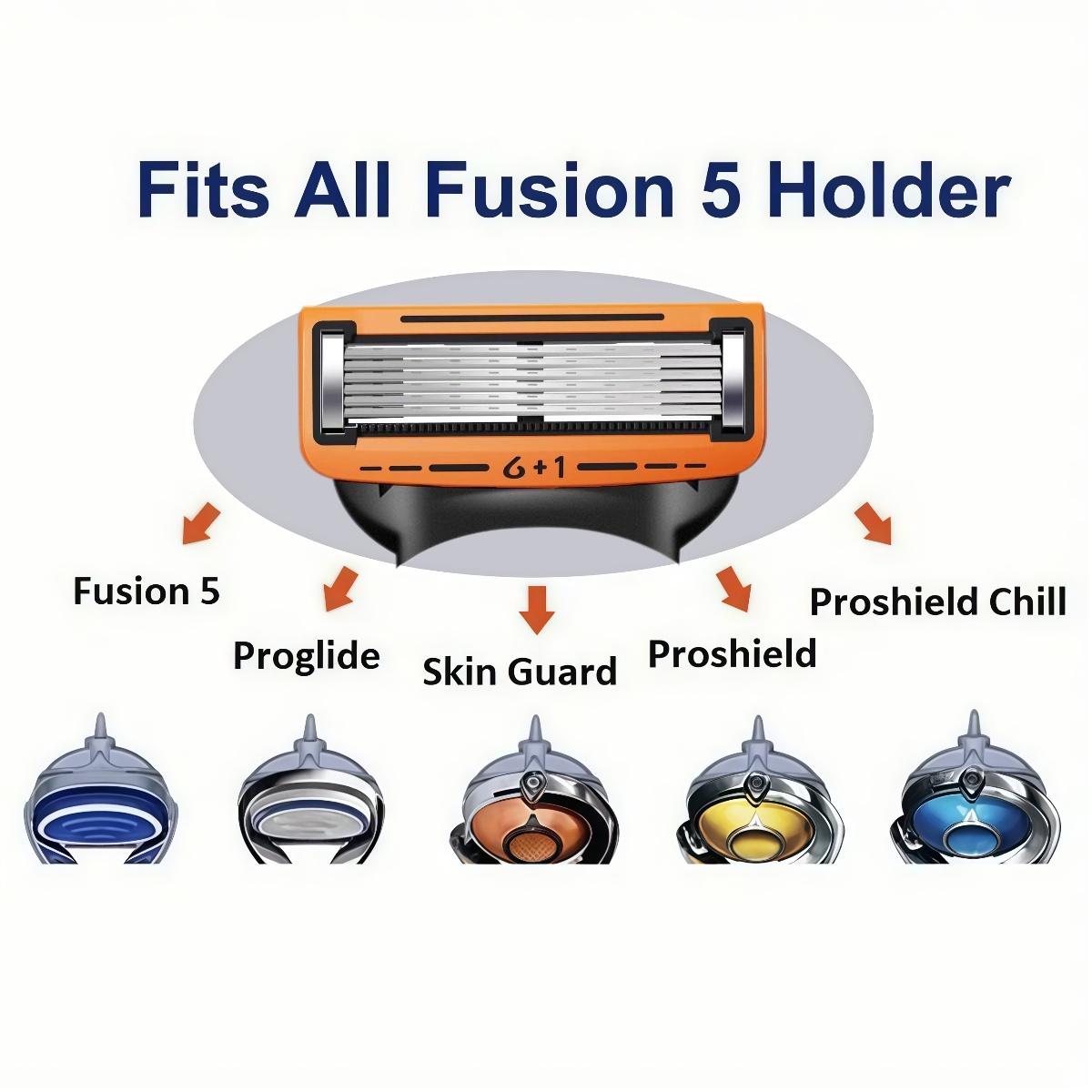 Men's Shaving Razor Set with 1 Handle and Extra Refills, Precision Trimmer, Stainless Steel Blades, Universal Fit, Sealed Packaging