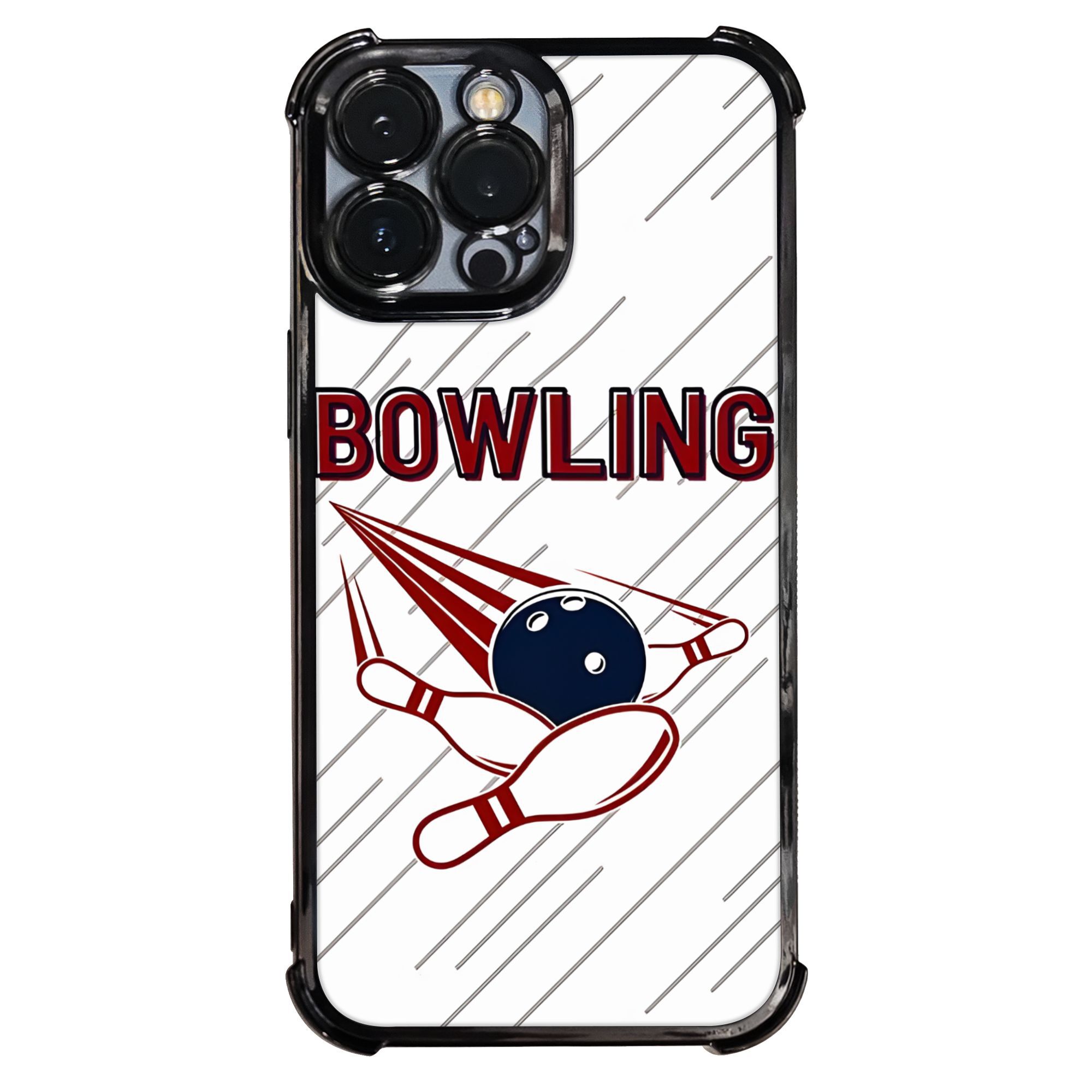 Phone Case: 1 PC Bowling Phone Case Bowling Lover Electroplating Process Protective Cover with Reinforced Cushioning And Collision Prevention Suitable for iPhone Various Models17 16 15 14 13 Pro Max Cover