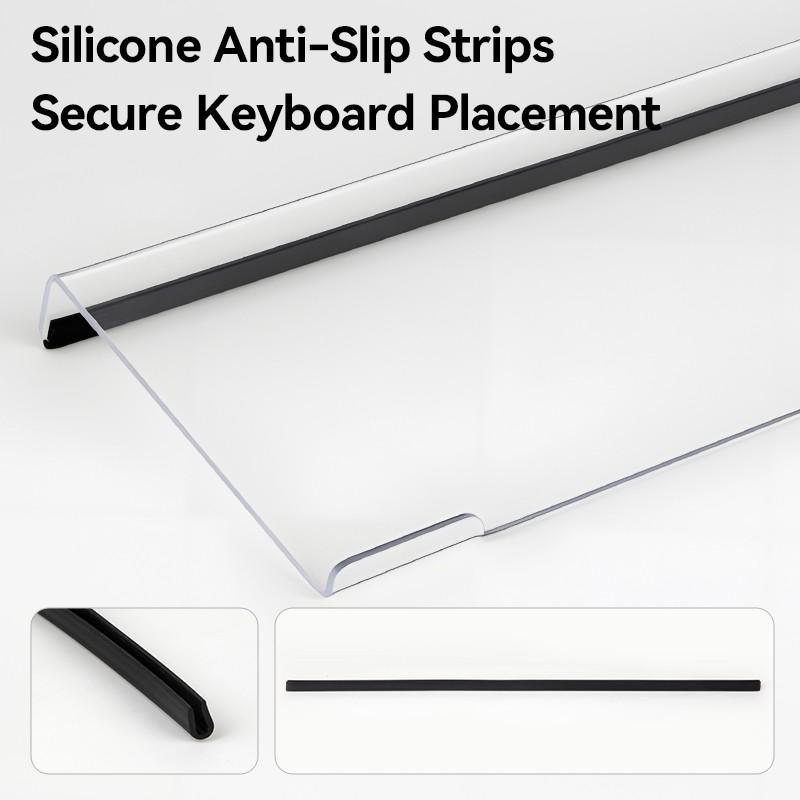 Transparent Acrylic Keyboard Stand with Silicone Anti Slip Strip, 1 Count Keyboard Wrist Rest, Desk Organizer for Office Home School Dormitory, Durable Keyboard Accessories