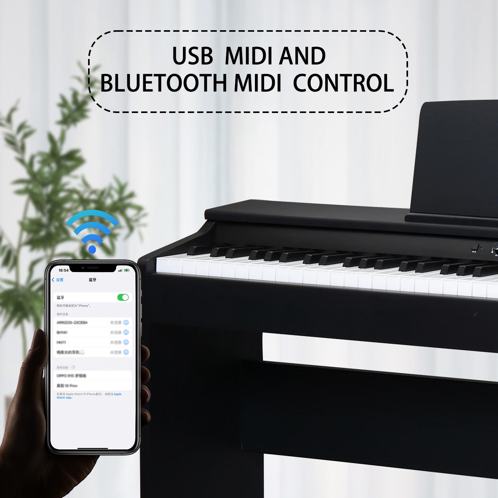 Flower Dance GDP-105 88-Key Full Weighted Key Electronic Digital Piano with Triple Pedals, Headphones, Power Adapter for All Levels, Electronic Piano