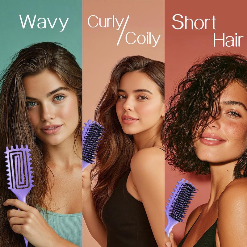 【Upgrade version】5-in-1 Curl Brush: Smooth, Frizz-Free Hair. Vent Design for Easy Detangling & Styling. Less Pulling. For Men & Women, Wet or Dry Hair. 【Upgrade version】5-in-1 Curl Brush: Smooth, Frizz-Free Hair. Vent Design for Easy Detangling & Styling. Less Pulling. For Men & Women, Wet or Dry Hair.