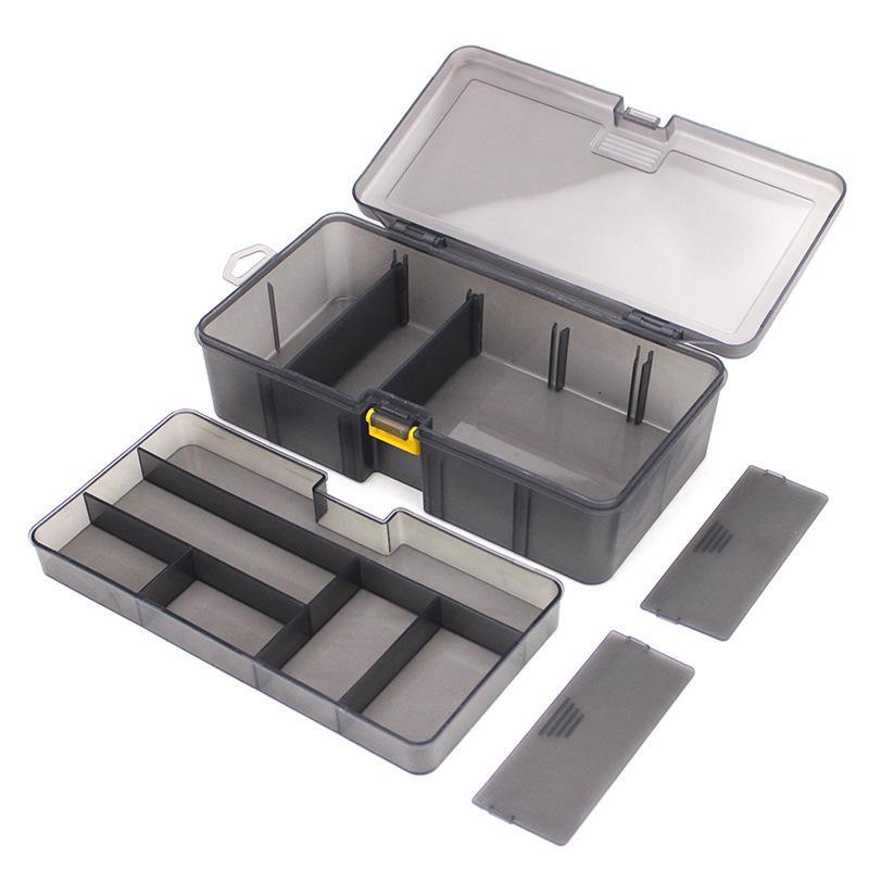 Double-layer Separated Storage Box, Multifunctional Waterproof Large-capacity with Multiple Compartments, Storage Tool Box for Fishing Hooks, Lures and Other Small Fishing Gear, Fishing Tackle Organizer