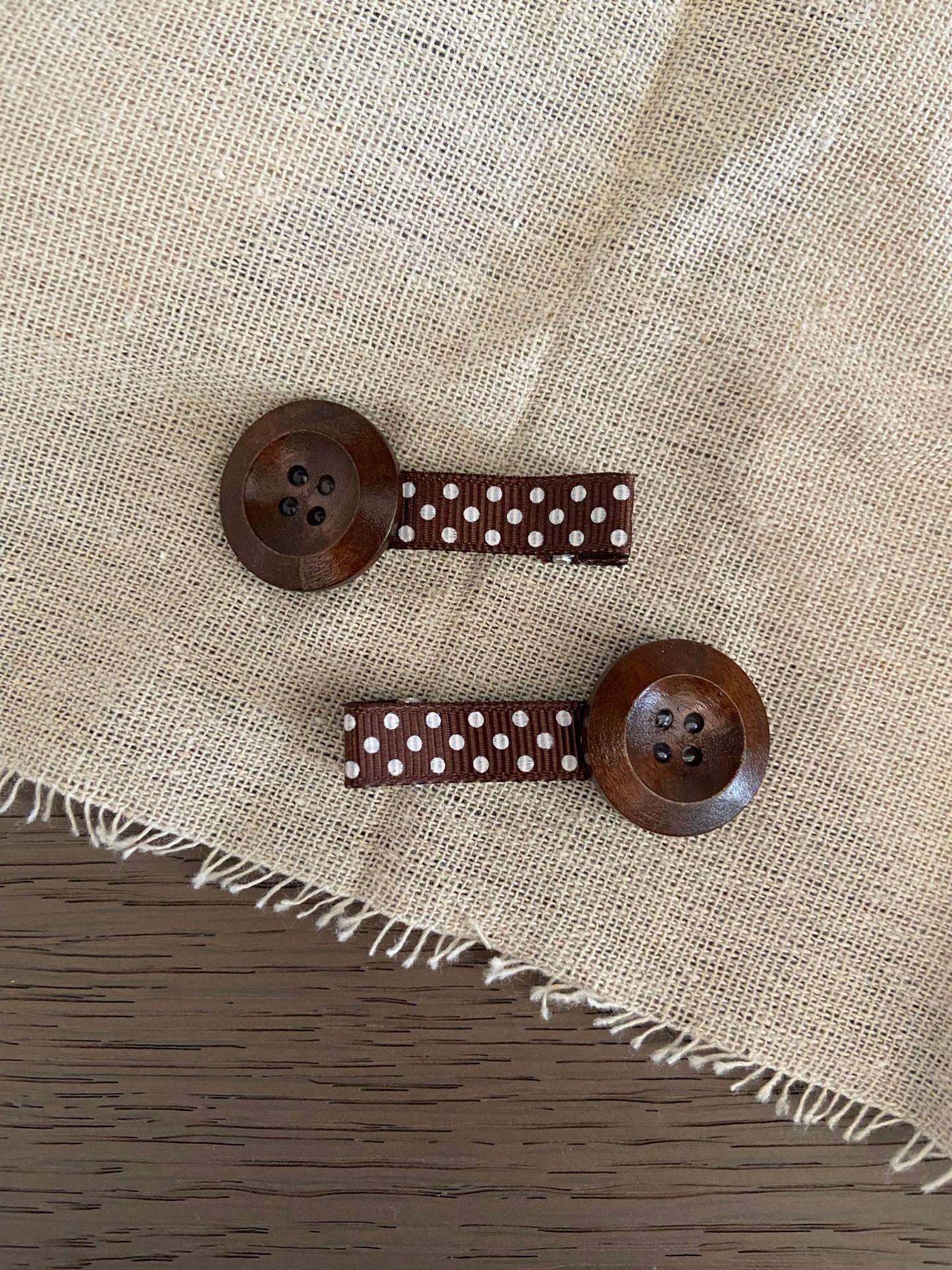 4PCS Button Polka Dot Floral Hair Clip, Retro Style, Whimsical Side Bang Clip, Simple Fashion, Perfect Gift, Daily Accessory, Party, Holiday