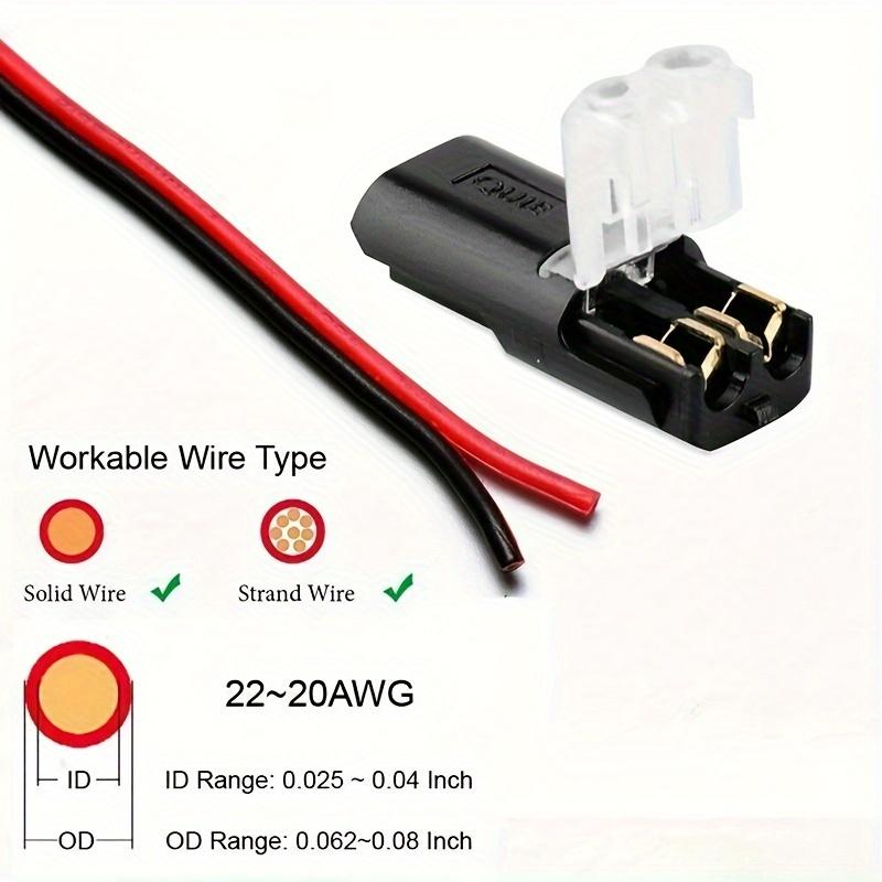 10/20pcs H-Type Socket Quick Cable Connector, 2-Pin Plug Car Wire Cable Terminal, Electrical Connector Strip Terminal Connection