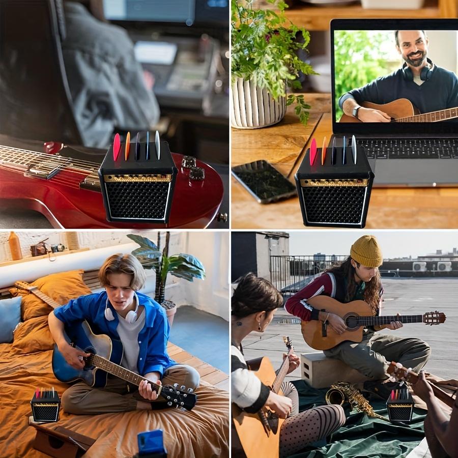 Vintage Guitar Pick Holder Box, Portable Guitar Picks Storage Case, Retro Speaker Design, Gift for Guitar Lovers