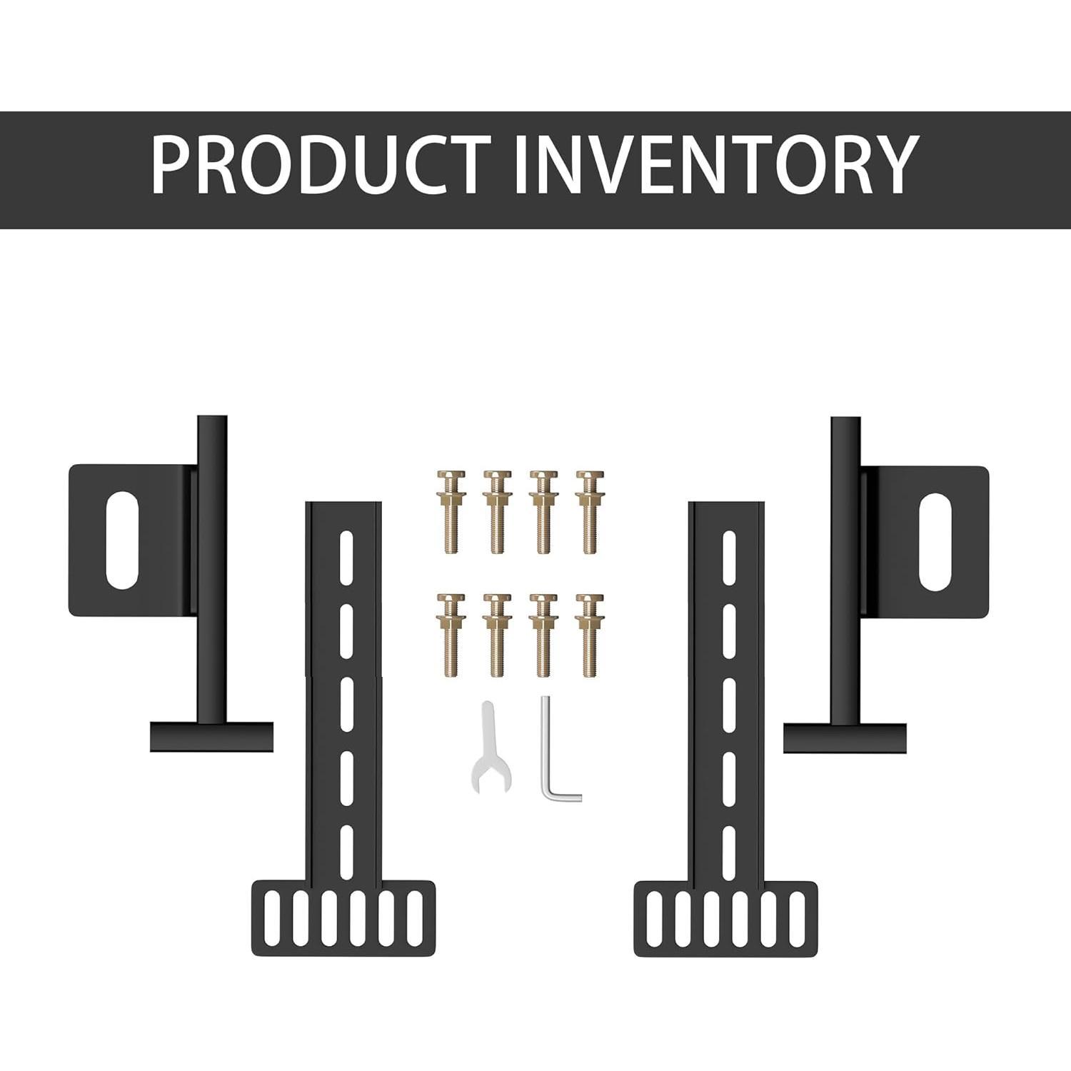 Headboard Brackets for Metal Bed Frame Adjustable Brackets for Headboard with Footboard Extension Kit Fit  Full   2 Pack Matte Black