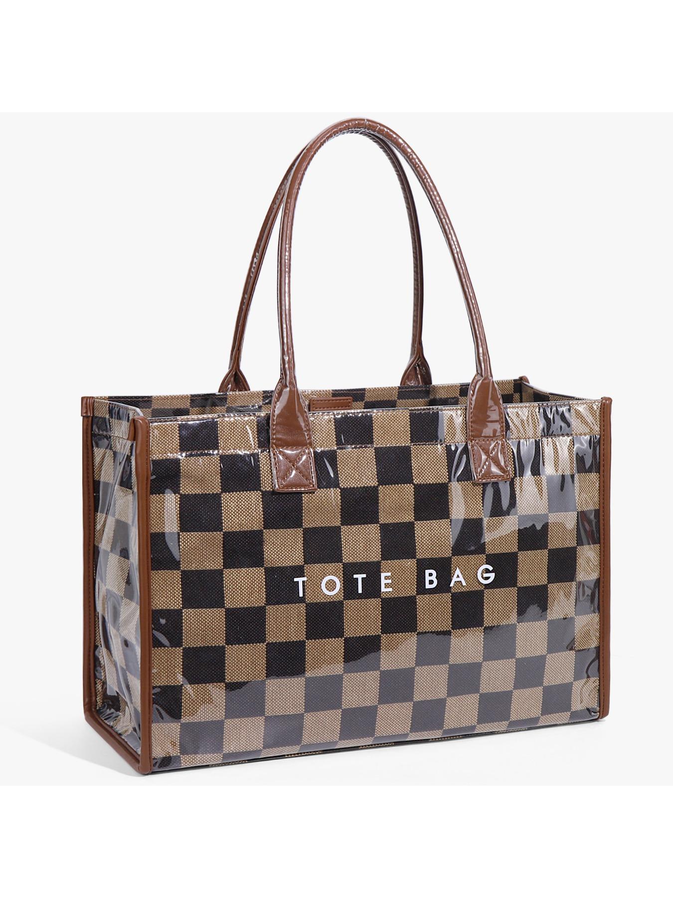 Vintage Dupont Letter Tote Bag, Casual Versatile Handbag, Minimalist Transparent Commute Backpack, Large Capacity Women's Bag