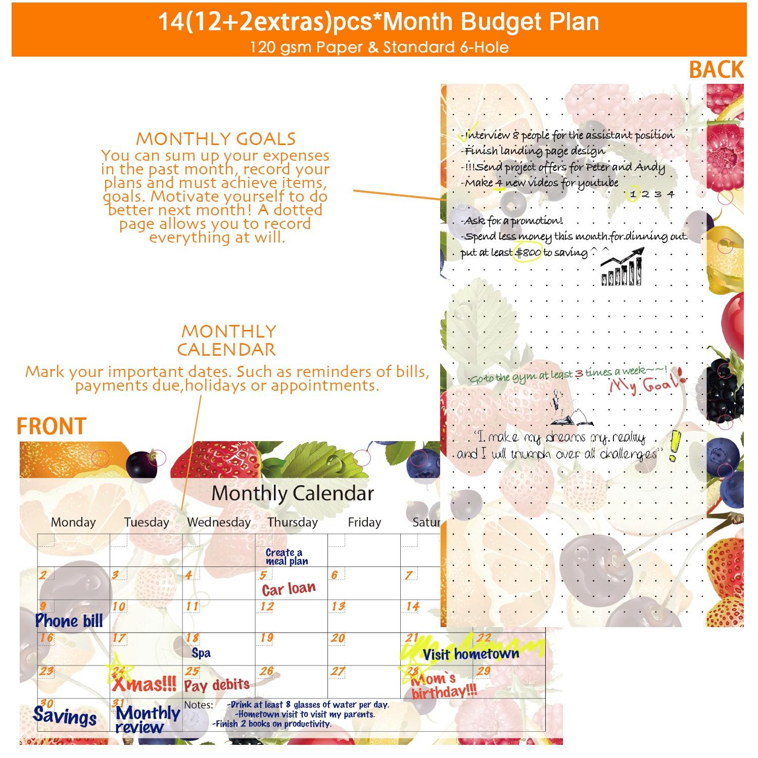 82PCS Budget Planner Refill Weekly Monthly Inserts 6 Hole Personal Size A6 6.75"x3.75" Budget Binder Refill Cash Envelope System Wallet Money Envelope Budget Sheets Expense Tracker Finance Planner Savings Organizer Bill Tracker Budgeting Notebook