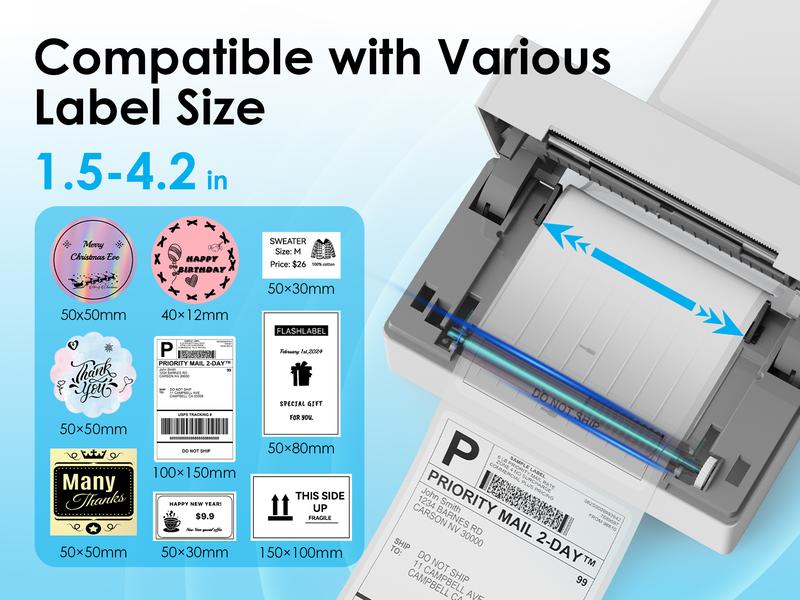 KNAON Thermal Shipping Label Printer BLuetooth Wireless Printer 4x6 for Small Business & Package,Compatible with USPS, Amazon, Shopify, iOS/Android/Windows/Mac