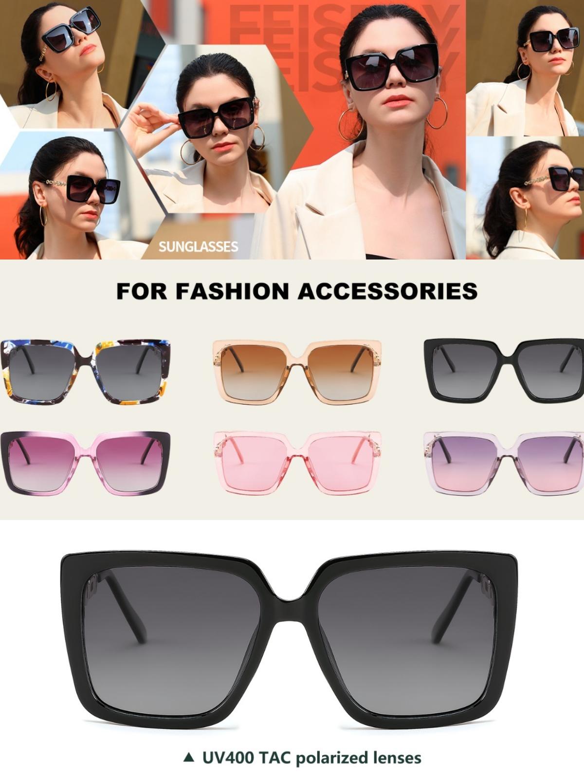 FEISEDY Trendy Polarized Cateye Sunglasses Womens Vintage Oversized Square Sunglasses UV400 Protection B0003 FEISEDY Trendy Polarized Cateye Sunglasses Womens Vintage Oversized Square Sunglasses UV400 Protection B0003