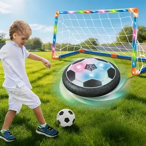 Floating Soccer Ball Toy for Boys, Air-Powered Hover Soccer with LED Lights, Indoor Outdoor Game, Birthday Gift for Kids Ages 3-10