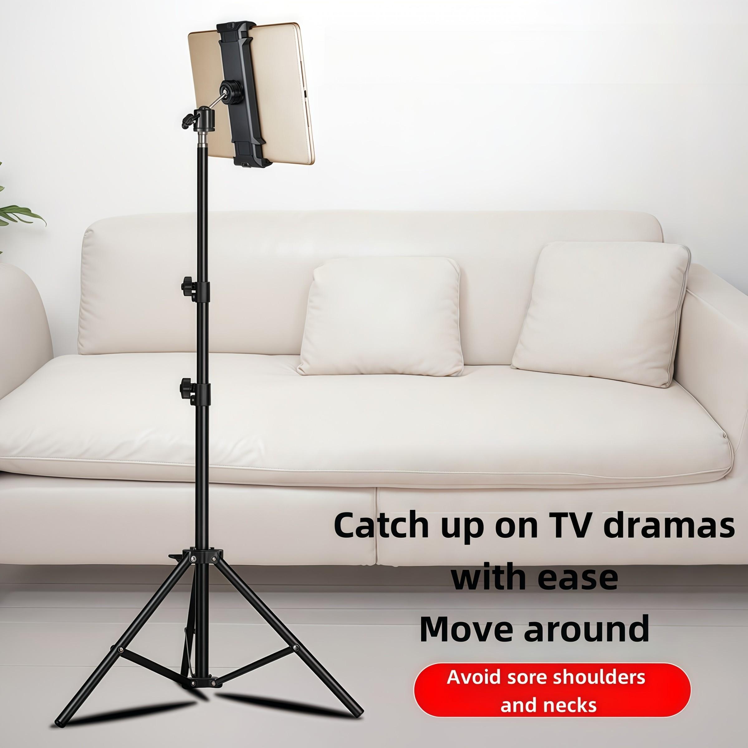 Adjustable 55cm Tablet Stand, Tablet Mount, Adjustable Height Phone Holder for iPhone & Tablets, 360° Rotation, Three-Axis Movement, Live Streaming, Tripod Base, Multi-Functional Device Stand