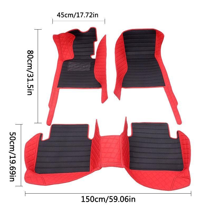Car floor mats are suitable for Nissan Juke、Pathfinder R51、March、Tiida、Qashqai、d40、Versa、Kicks、Patrol、X Trail T32、Note E12、Teana j32, Anti slip and wear-resistant PU leather car interior mat, car interior accessories, not sold in the UK