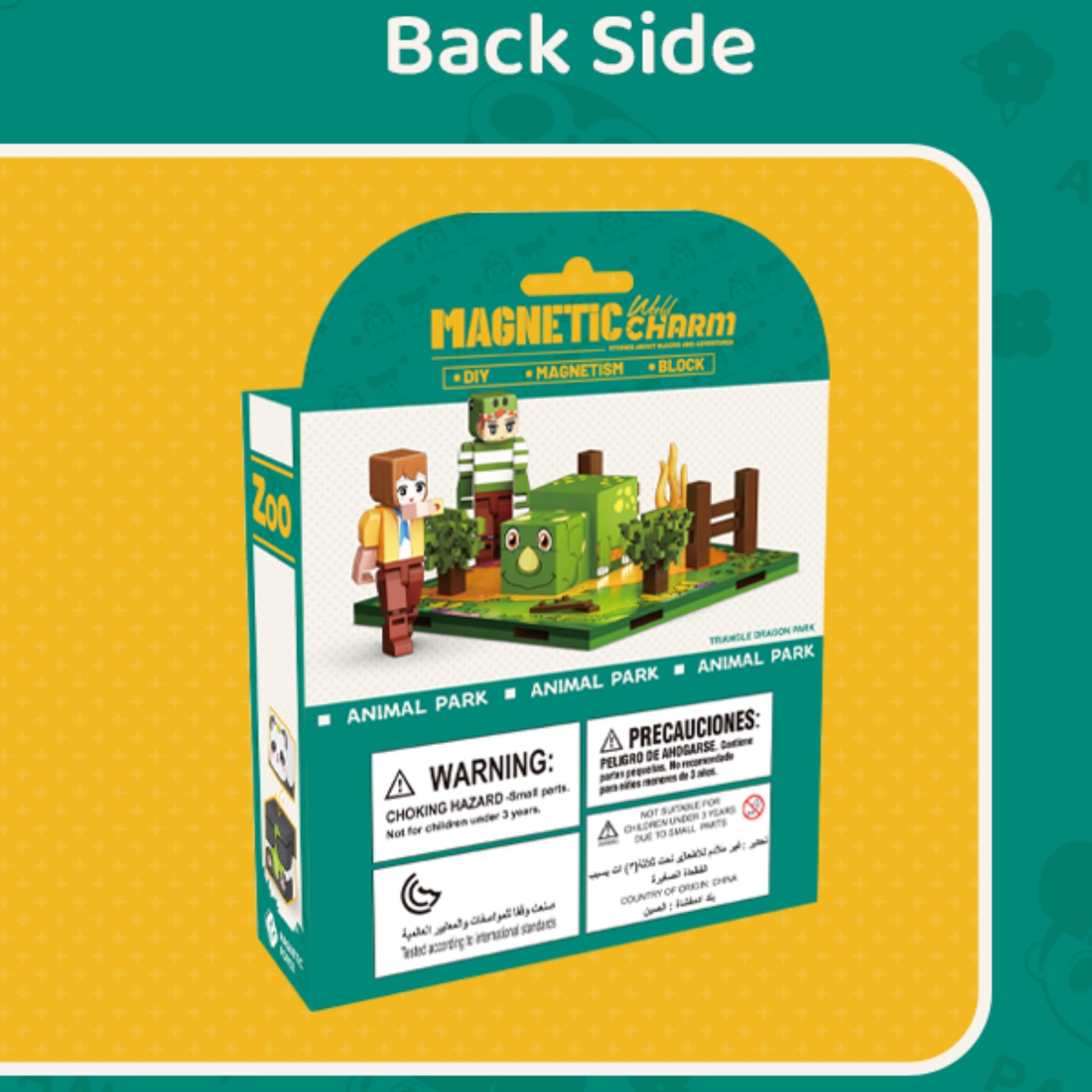 Magnetic Building Blocks Puzzle Toy, DIY Model Kit for Kids, Minecraft Inspired Rhino Scene, Educational Gift for Boys and Girls