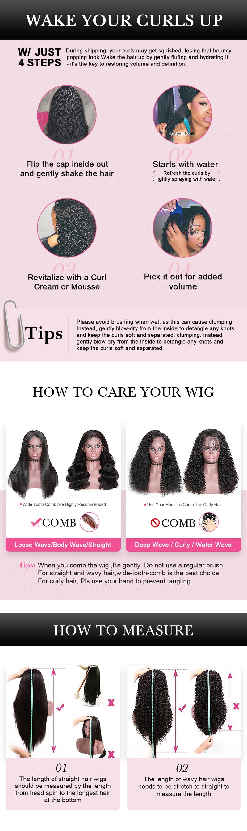 New Upgrad 250% Density Deep Wave 13x6 HD Glueless Lace Front Human Hair Wig with Drawstring Brazilian Curly Wigs Human Hair For Women Pre Plucked Wet and Wavy Lace Frontal Wig 250% Density