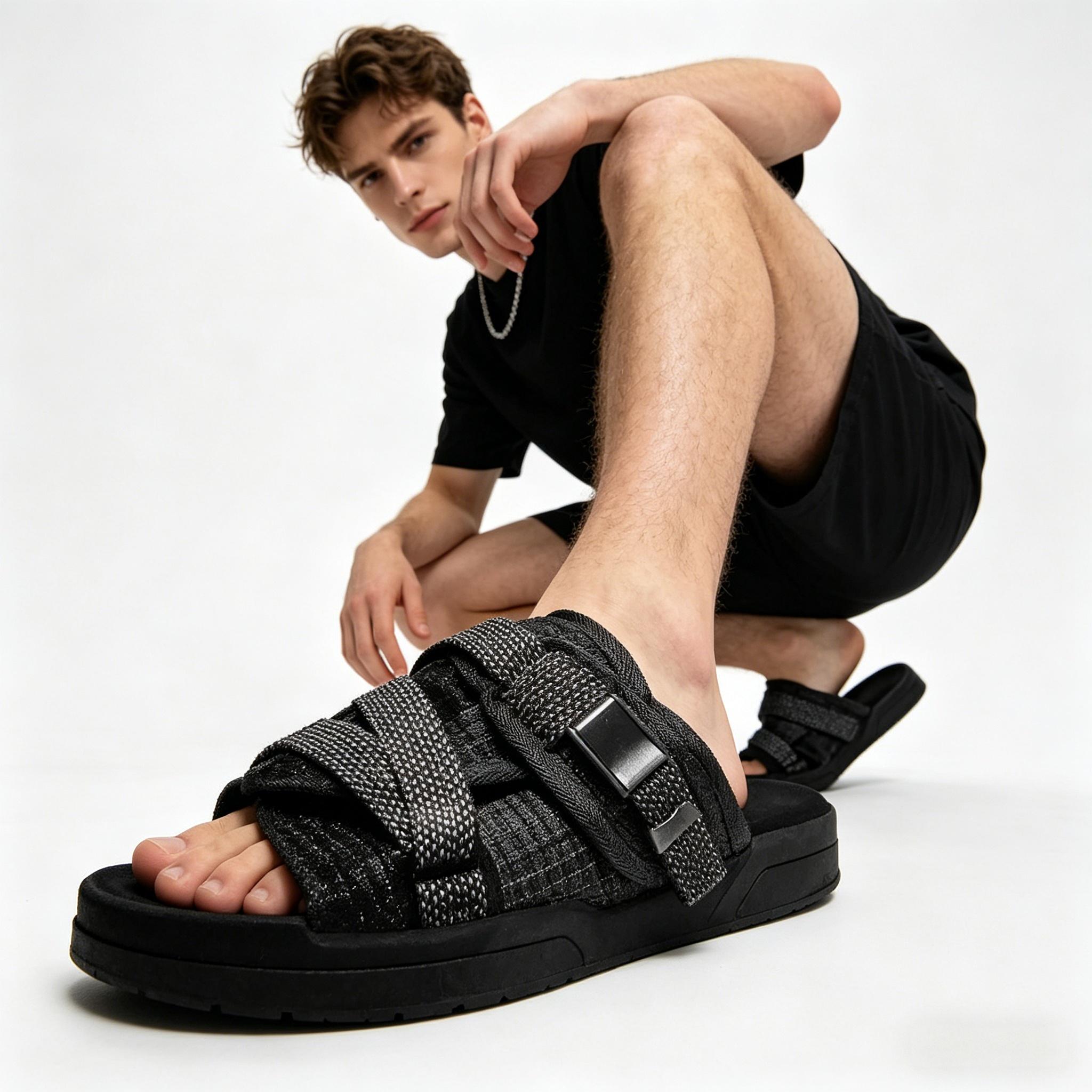 Reflective Slides for Men and Women, Stylish summer shoes & black shoes, Full 3M Reflective Sandals with Adjustable Straps, Premium real shoes,  shoes to buy 2026, Classic golden tempo trainer, Arch Support Anti-Slip Sole for Wide or Narrow Feet