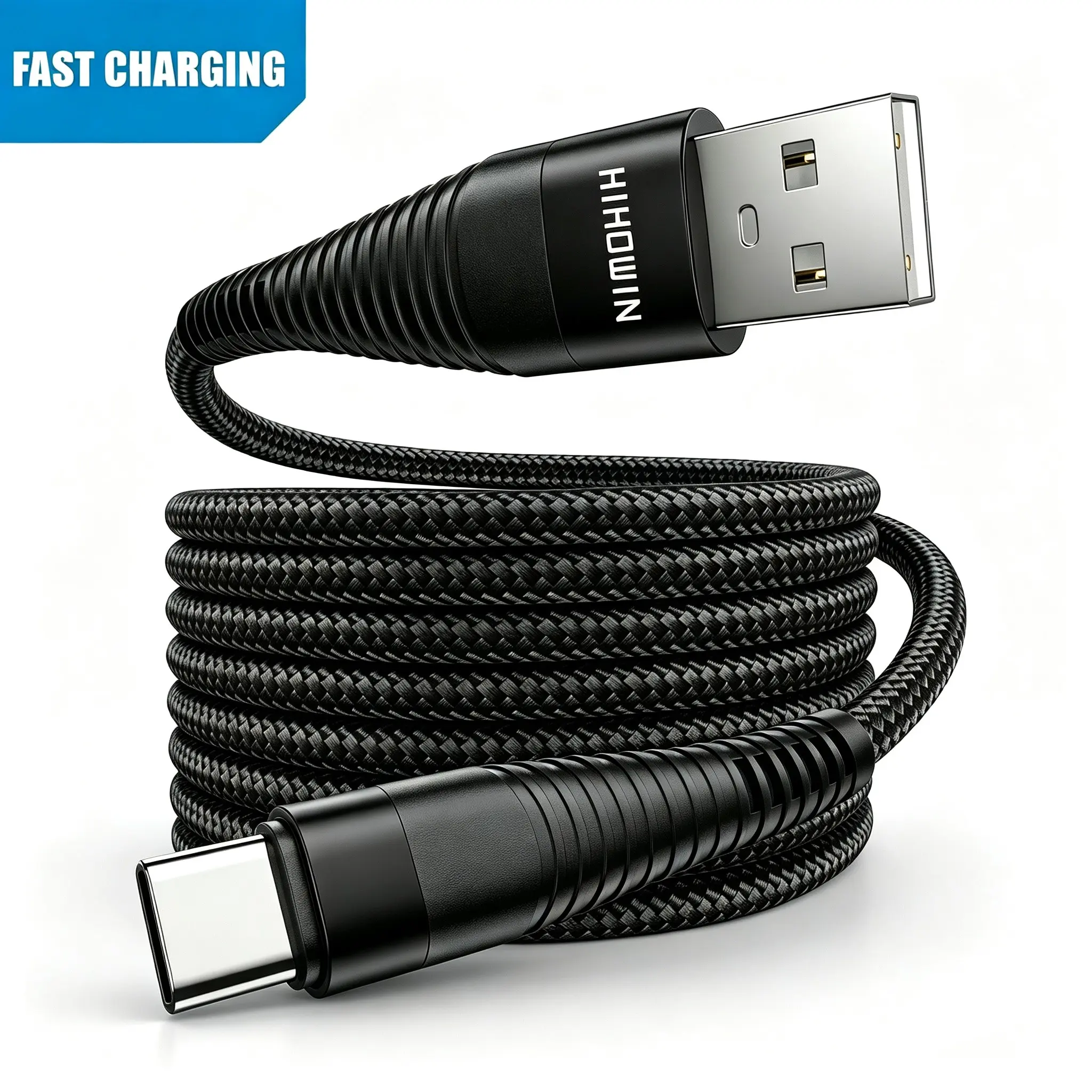 USB Type C Cable USB A to USB C Cable Premium Nylon Braided USB C Cable Fast Charging USB to USB C Cable for iPhone USB Charger Cord Compatible with for iPhone 17/16/15/Pro/Plus/Max/ for Samsung Galaxy S26 S25 S24 S23