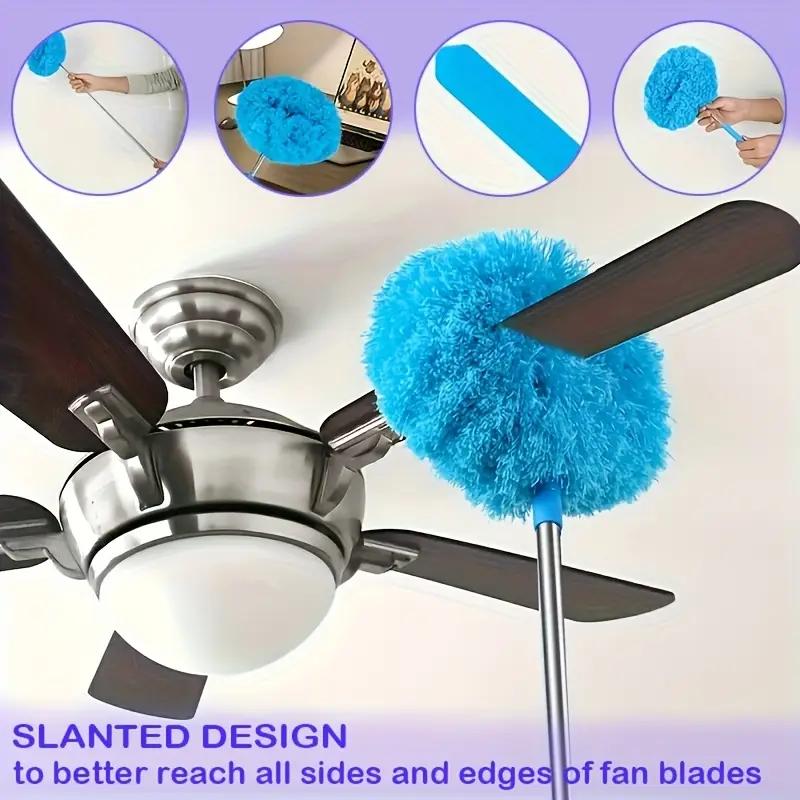 Extendable Microfiber Ceiling Fan Duster - Long Handle,Dust-Locking, Reusable & Machine Washable, EffortlessCleaning Brush for High Ceilings & Ceiling Fans, Ceiling FanCleaner Christmas gift