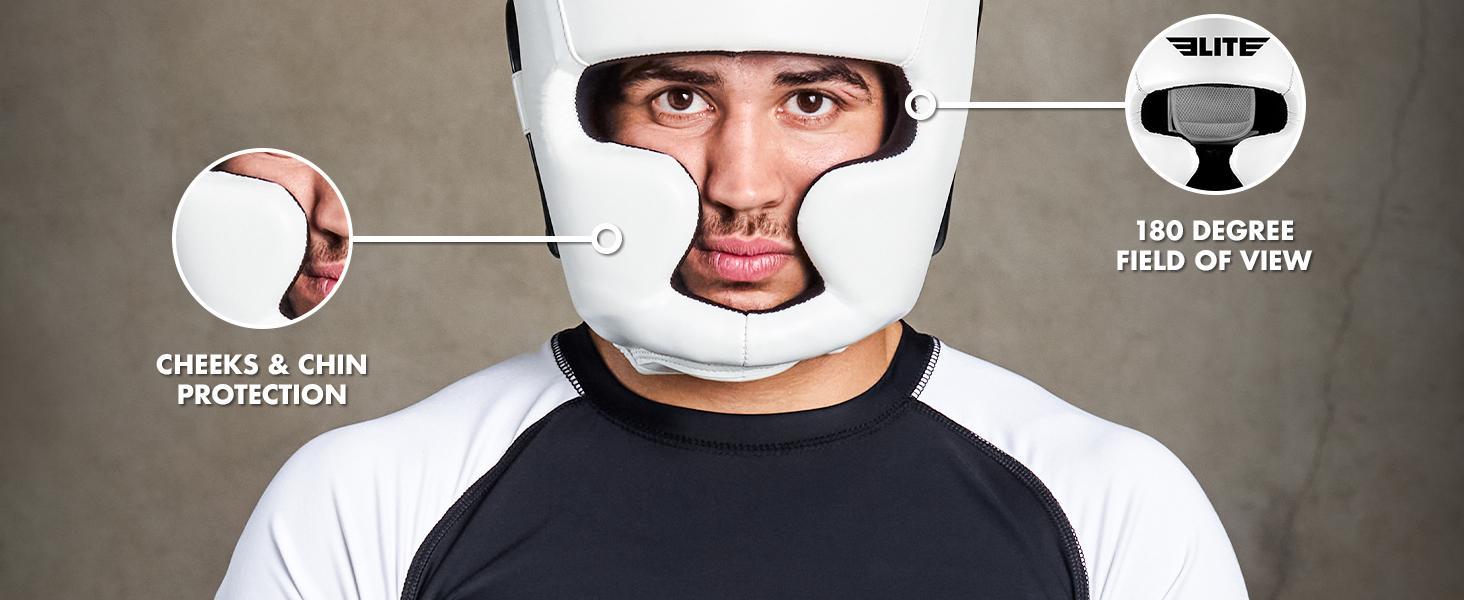 Men's Headgear For Boxing, Head Guard Gear For Boxing Sparring, Headgear For MMA, Training Helmet For Kickboxing, Muay Thai, Protective Gear For Fighting, Adjustable Face Protection For Fighting