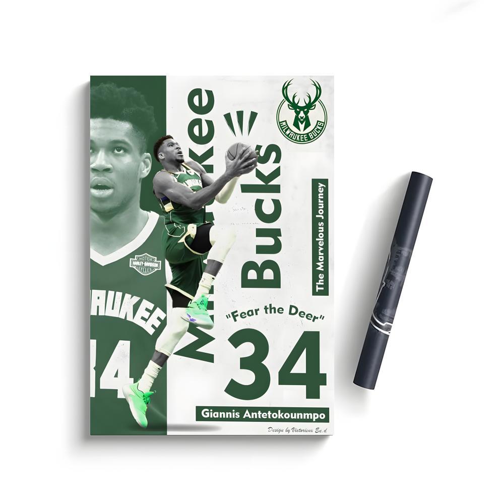 Poster Self-Adhesive Waterproof Art Sticker, Aesthetic Minimalist Wall Poster for Coffee Shop, Bar & Home Room Decor Celebrities G-Giannis Antetokounmpo