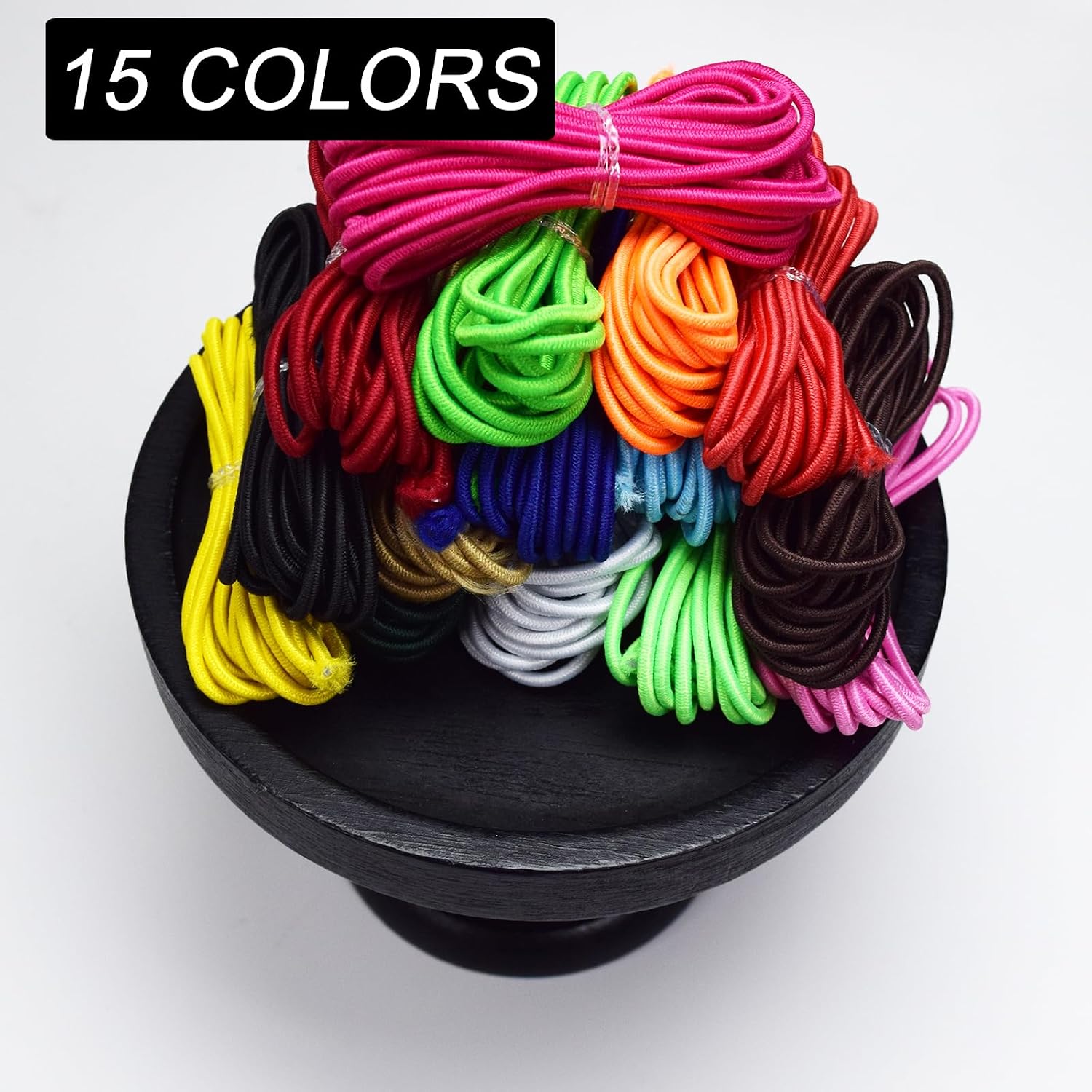 33 Yards 2mm Elastic Band Cord Bracelet String Rubber Rope - 15 Colors 6.6ft/pcs for a Travelers Journal, Bracelet, Beading, Making by 33 Yards 2mm Elastic Band Cord Bracelet String Rubber Rope - 15 Colors 6.6ft/pcs for a Travelers Journal, Bracelet, Beading, Making by