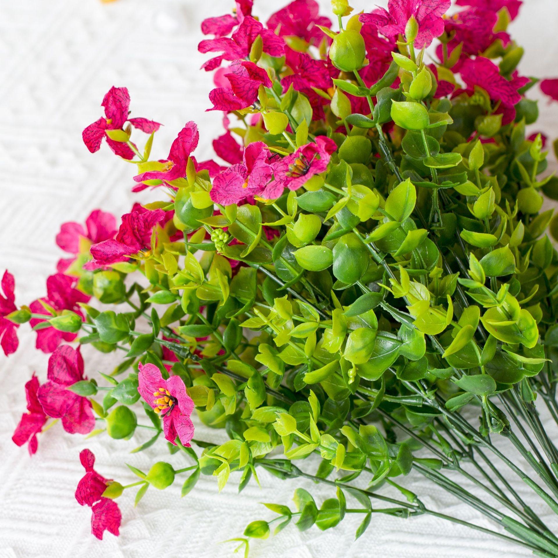Artificial Flower ( 12/24pcs/set ) ，Mixed Color UV Resistant Fake Flower, Decorative Faux Flower Plant for Home & Garden & Yard，Outdoor Flowers,home decor（without Pot）