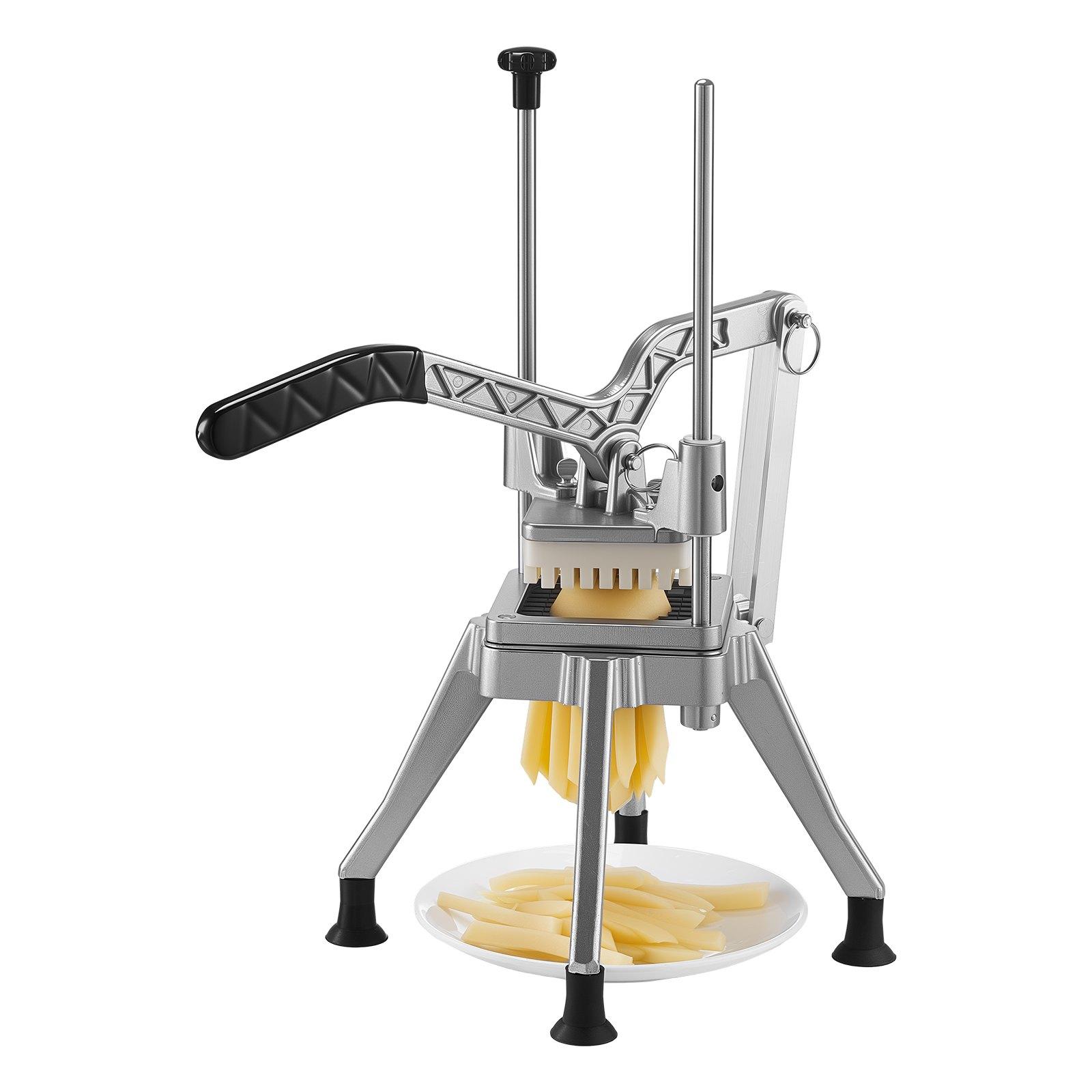 VEVOR Stainless Steel French Fry Cutter, 3/8" Blade Commercial Lever-Action Chopper, Ergonomic Handle Dicer for Classic Cut Fries, Onion