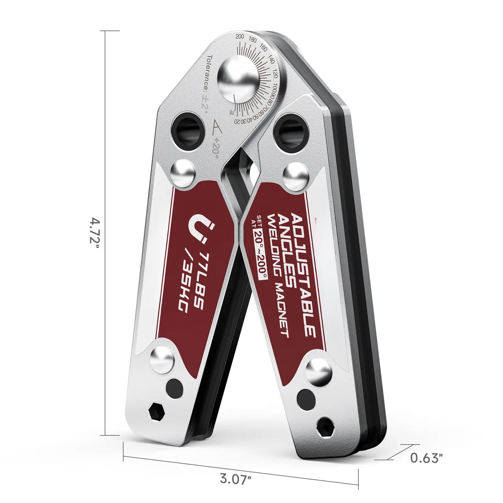 Adjustable Welding Magnet with Angle Scale 20-200 ° |   77LBs Holding Power Magnetic Welding Positioner for Soldering, Metal Fabrication & Pipe Installation