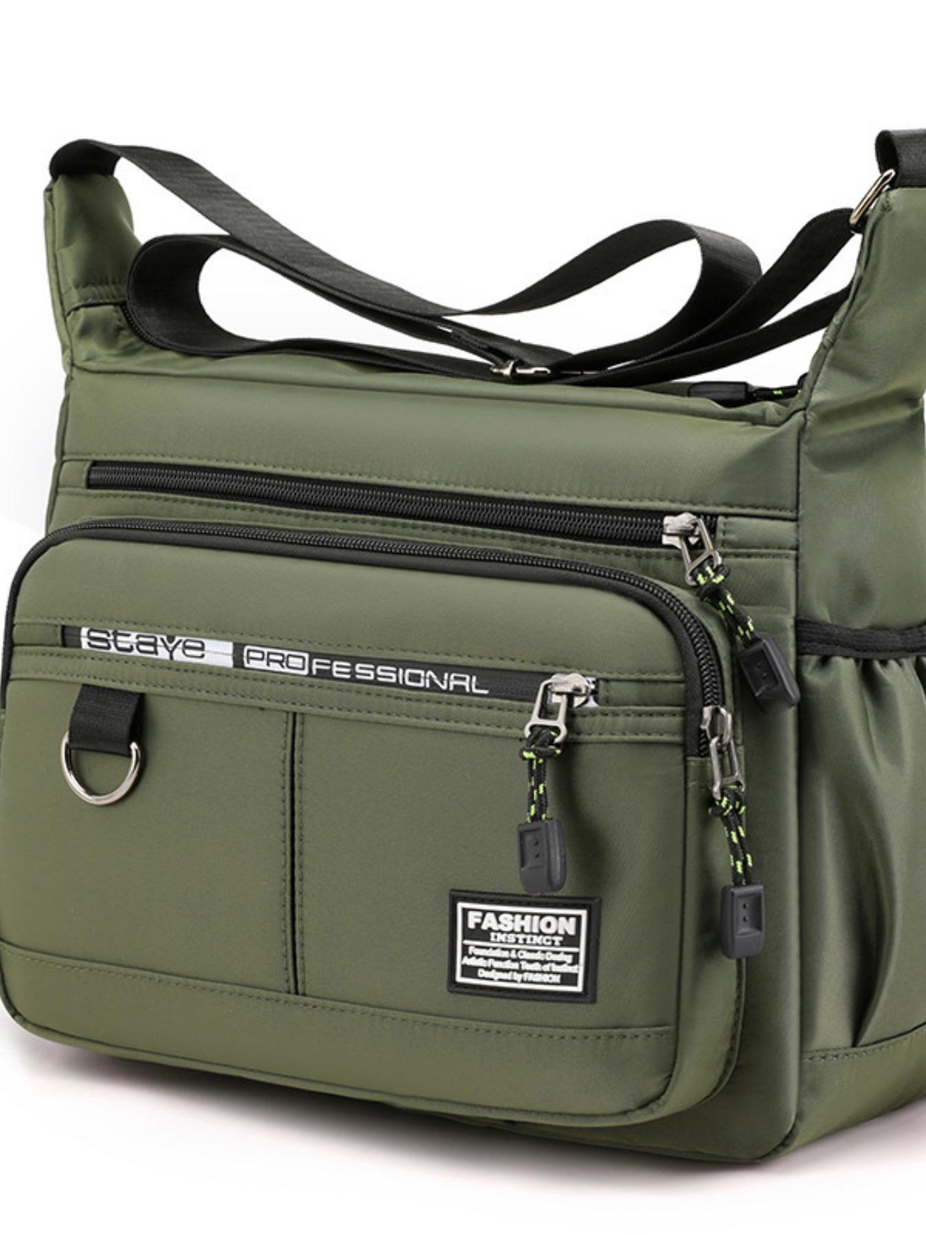 Large Capacity Men's Crossbody Bag, Durable Waterproof Multi-Pocket Business Shoulder Bag, Outdoor Commute Backpack for Men