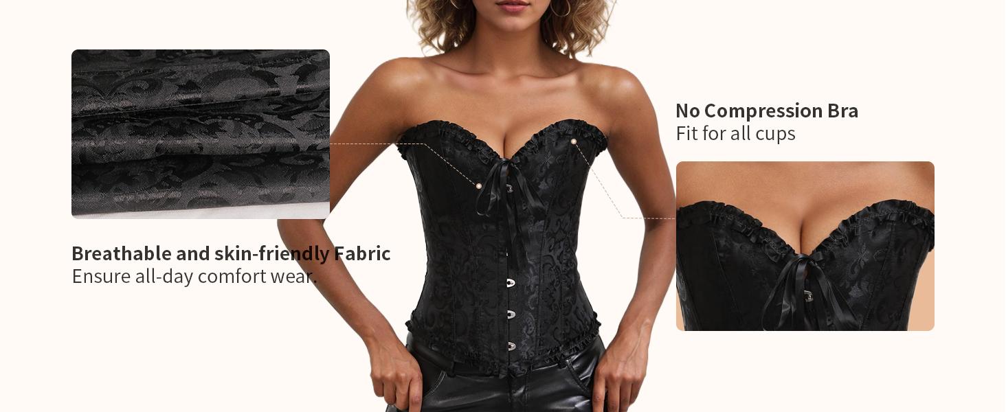 Women's corset top, lace-up corset, date night wear, strapless, steel skeleton, vacation party dance, carnival Valentine's Day vest, suitable for outdoor wear Women's corset top, lace-up corset, date night wear, strapless, steel skeleton, vacation party dance, carnival Valentine's Day vest, suitable for outdoor wear