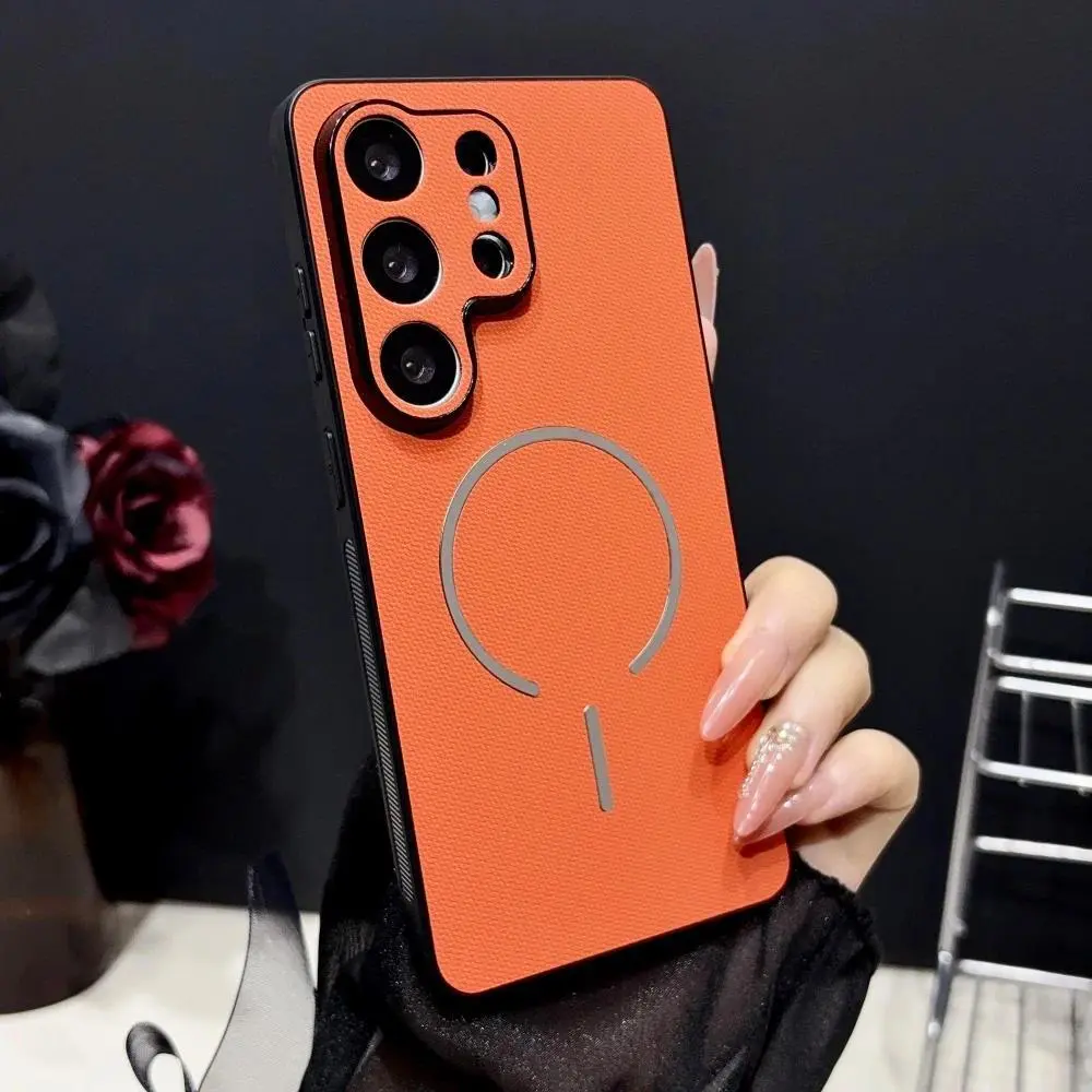 Original For Magsafe Technical Fabric Matte Bumper Phone Case For Samsung S26 S25 S24 A57 A37 A27 A56 A26 A17 A16 FE Plus Ultra