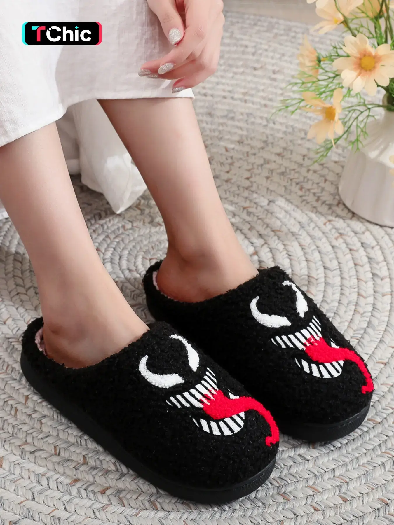 2024 New Style Halloween Themed Women's Slippers, Slide, Casual Soft Comfortable Home Slippers for Indoor & Outdoor Wear, Warm Slippers for Fall & Winter, Thick Sole Slippers