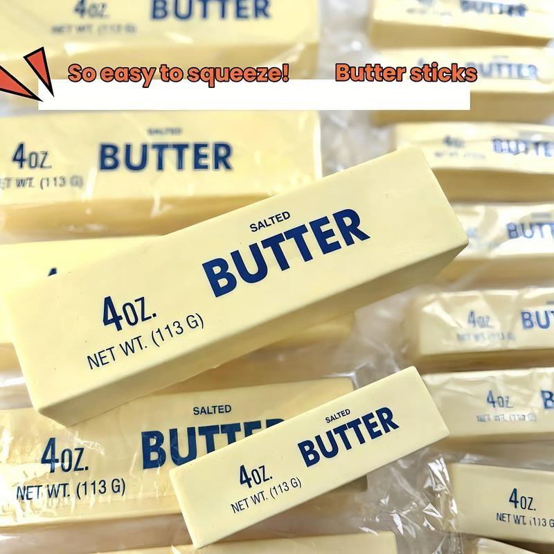 Brand-new ultra-soft, slow-rebound butter stick-shaped stress reliever—a unique and fun stress-relief toy modeled after real food. The dumpling-shaped design is ultra-soft.