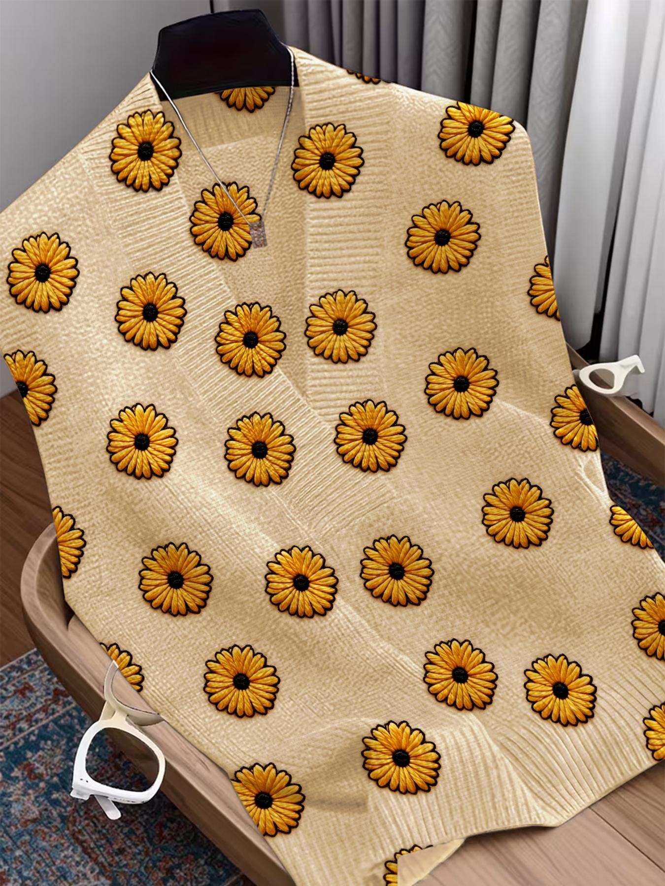 Spring Summer Elegant Women's Vintage Farmhouse Floral Knit Vest, Cross Deep V Neck Sleeveless Sweater, Comfortable Casual Outerwear