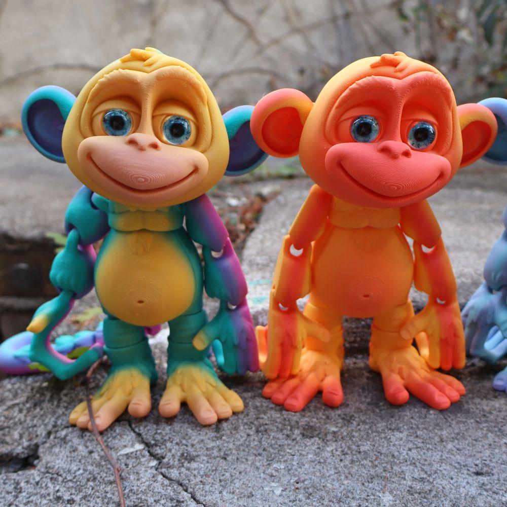 3D Printed Climbing Monkey Statue, Articulated Monkey Figurine, Realistic Eyes Home Decor, Perfect for Halloween Christmas Gifts, Birthday Present, Animal Figurine